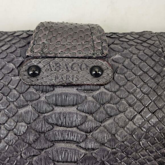 Abaco Paris python snake skin Small Leather Handbag clutch wrist bag Purse - Picture 3 of 6